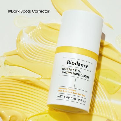 BIODANCE Radiant Vita Niacinamide Cream - Crema Facial Iluminadora con Vitamina C y B12, Corrector de Manchas Oscuras e Hidratante, K-Beauty, Cuidado Facial Coreano, 50ml