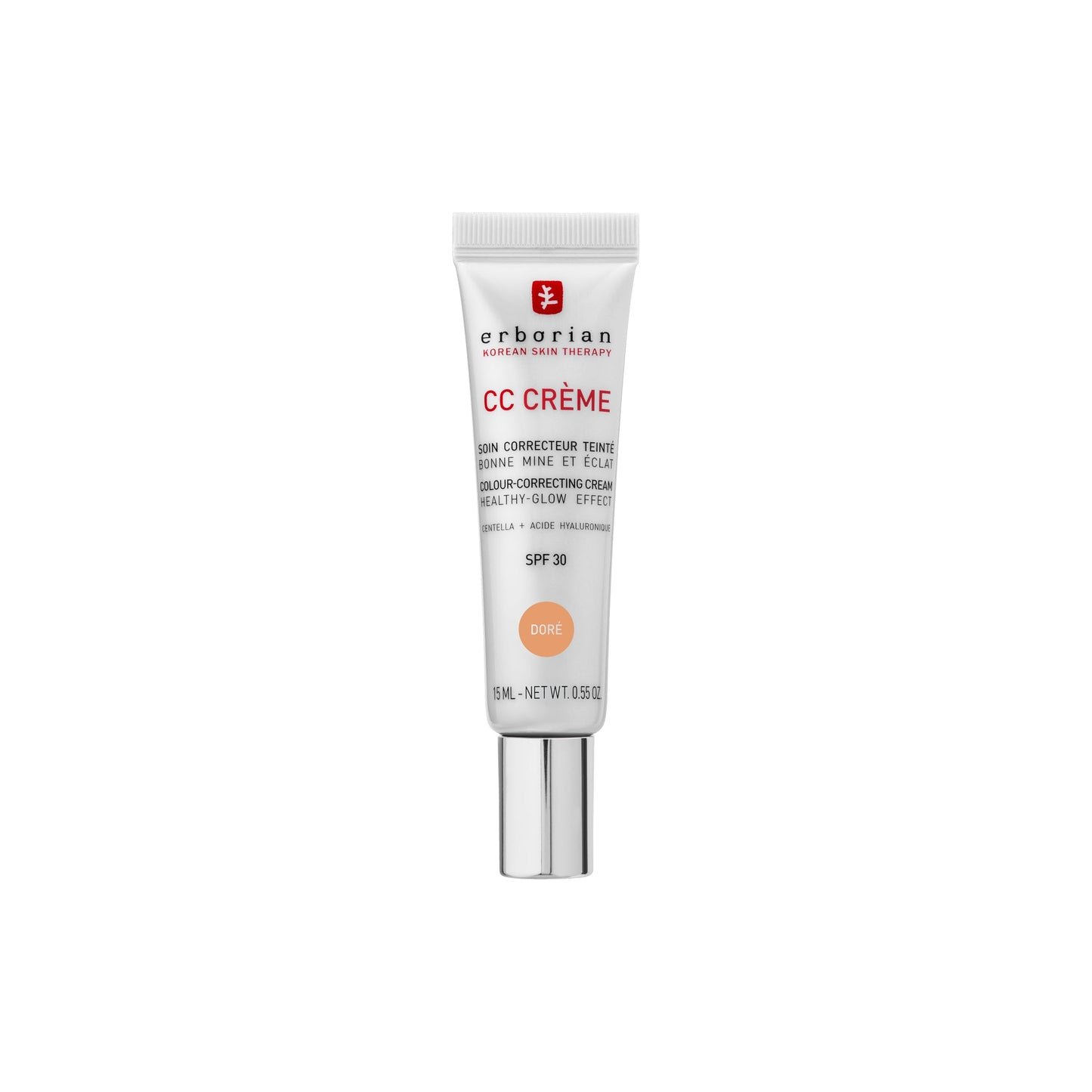 Erborian - CC Crème con Centella Asiática - Crema Facial Iluminadora de Alta Definición y Maquillaje - Protección Solar SPF 30 - Cosmética Coreana - Doré 15ml