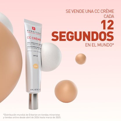 Erborian - CC Crème con Centella Asiática - Crema Facial Iluminadora de Alta Definición y Maquillaje - Protección Solar SPF 30 - Cosmética Coreana - Doré 40ml